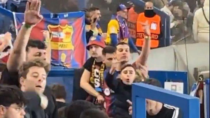 Câmeras flagraram dois torcedores do Barcelona cometendo atos impróprios (Foto/Reprodução Internet)