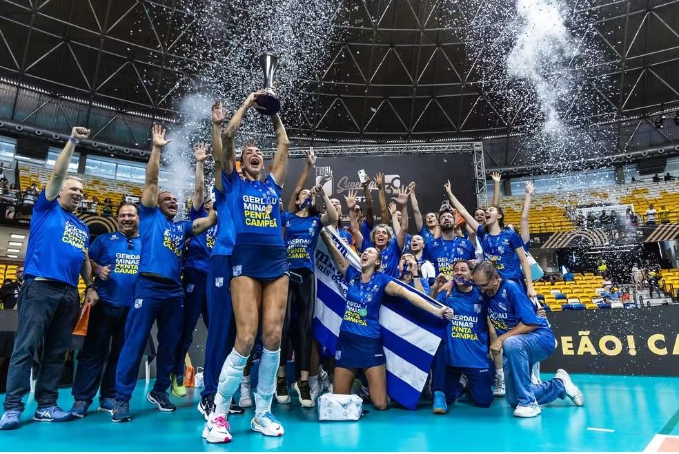 Foi o sexto título do Minas, que agora se isola como segundo clube com mais conquistas na história da competição (Foto/Minas Tênis/Divulgação)