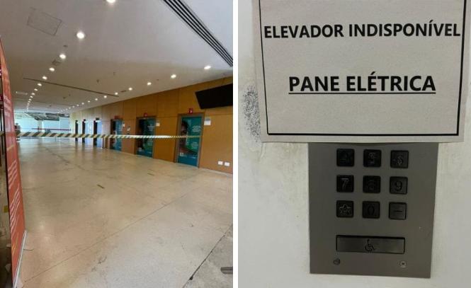 Elevadores interditados (Foto/Divulgação/Arquivo Pessoal)