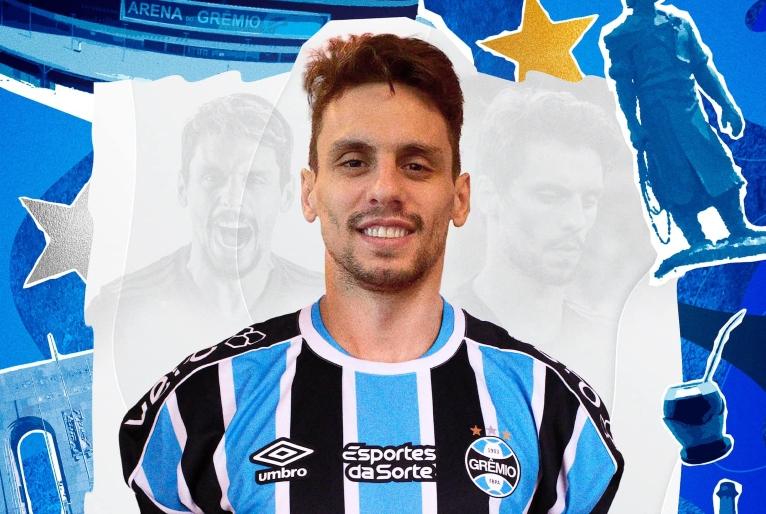 O contrato de Rodrigo Caio tem validade de seis meses e vai até dezembro com cláusulas de produtividade e possibilidade de renovação (Foto/Grêmio/Reprodução)