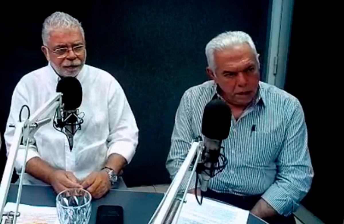 Ex-prefeito Anderson e José Luiz Alves durante entrevista ao Pingo do J na segunda-feira, quando anunciaram a decisão do TCU em determinar ajustes no projeto (Foto/Reprodução)