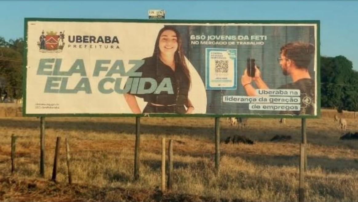 Campanha publicitária da Prefeitura foi considerara ilegal pela Justiça, que aplicou multa de R$25 mil à prefeita (Foto/Reprodução)