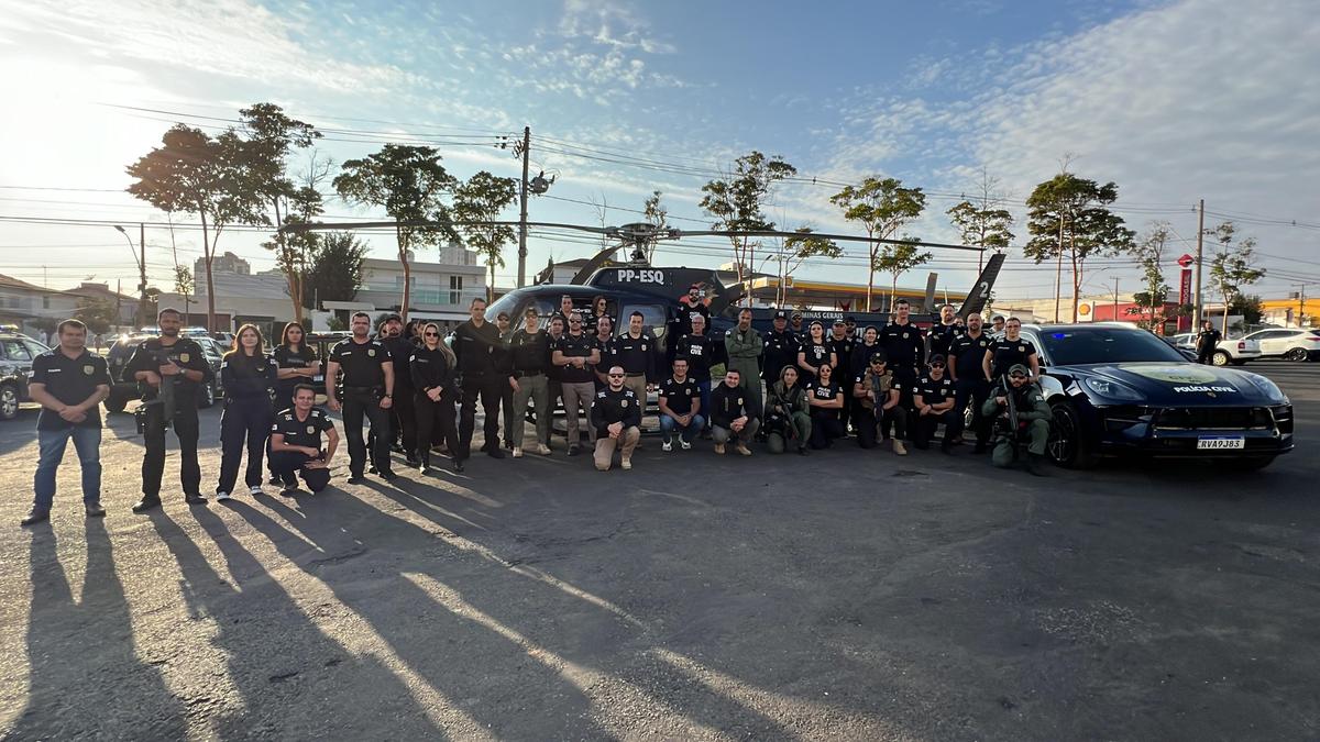 Operação contou com a participação de 115 policiais civis, sendo que 47 são de Uberaba, de todas as carreiras, e teve o apoio da Coordenação Aeronáutica (Foto/Divulgação)