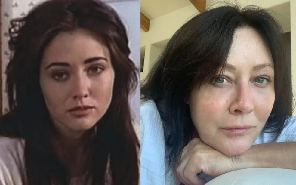 A atriz ficou conhecida como a personagem Brenda Walsh do seriado Beverly Hills 90210, que no Brasil se chamava Barrados no Baile, de 1990 (Foto/Montagem)