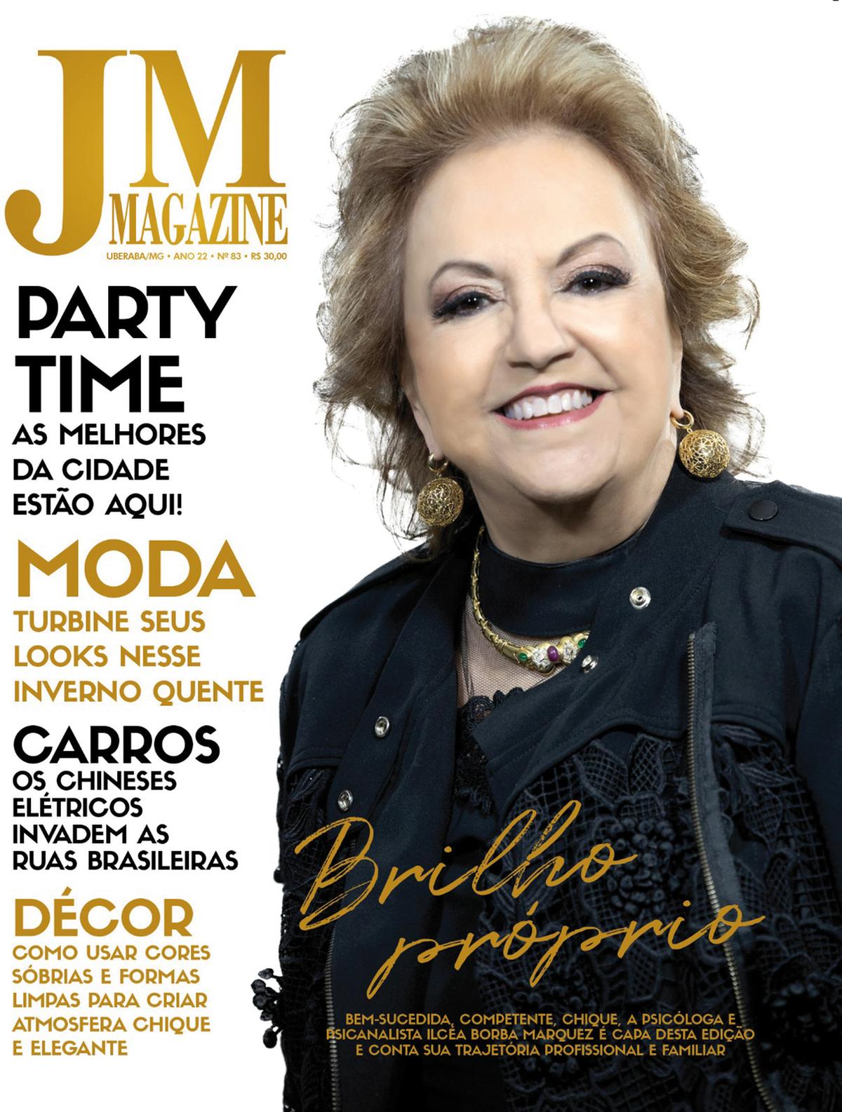 Minha amiga e grande profissional, psicanalista Ilcéa Borba Marquez é capa da <strong>JM Magazine</strong> que foi lançada em grande estilo ontem à noite e hoje já está nas bancas para deleite de todos os uberabenses (Foto/Divulgação)