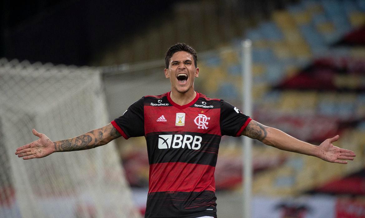 O Flamengo voltou a vencer após dois jogos. Pedro fez o gol da vitória (Foto/Alexandre Vidal/Flamengo)