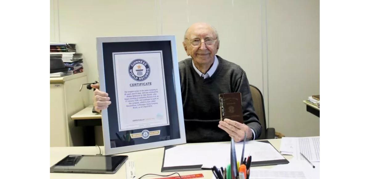 Walter Orthmann entrou para o Guiness Book (Foto/Guinness Book/Divulgação)