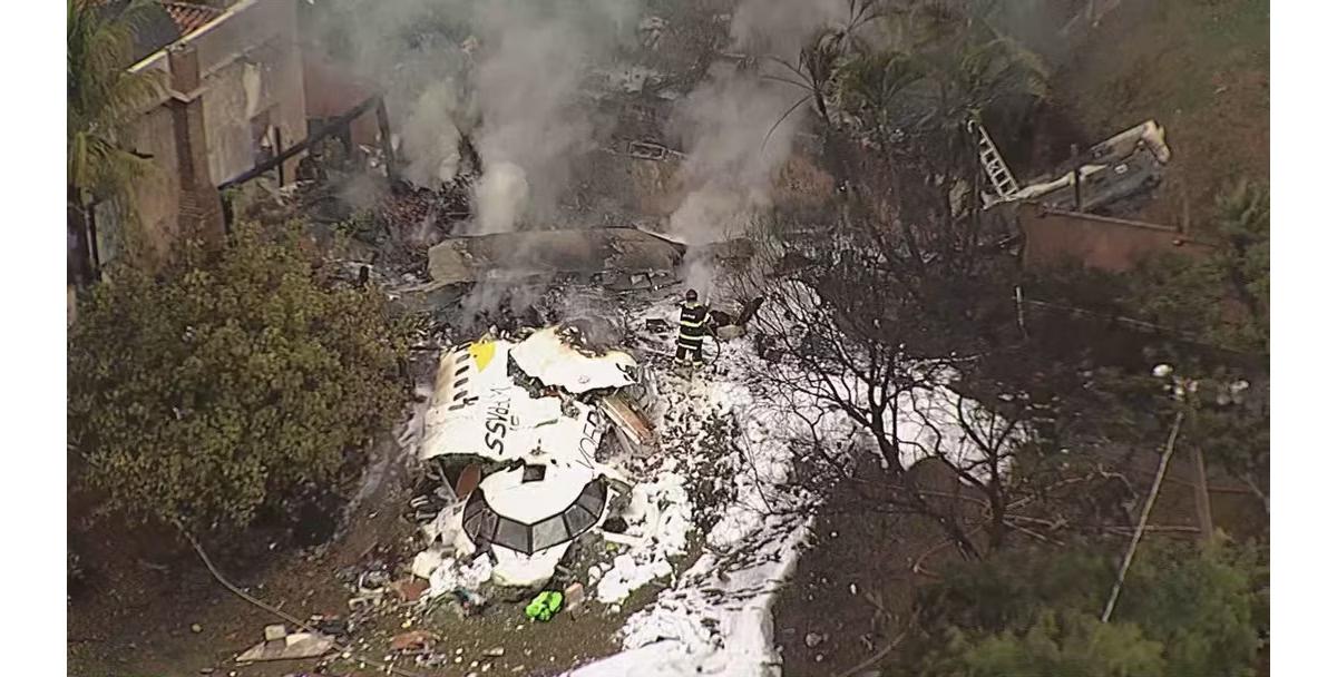 Aeronave operada pela Voepass caiu em Vinhedo, no interior de São Paulo, nesta sexta-feira (9/8) (Foto/Globo/Reprodução)