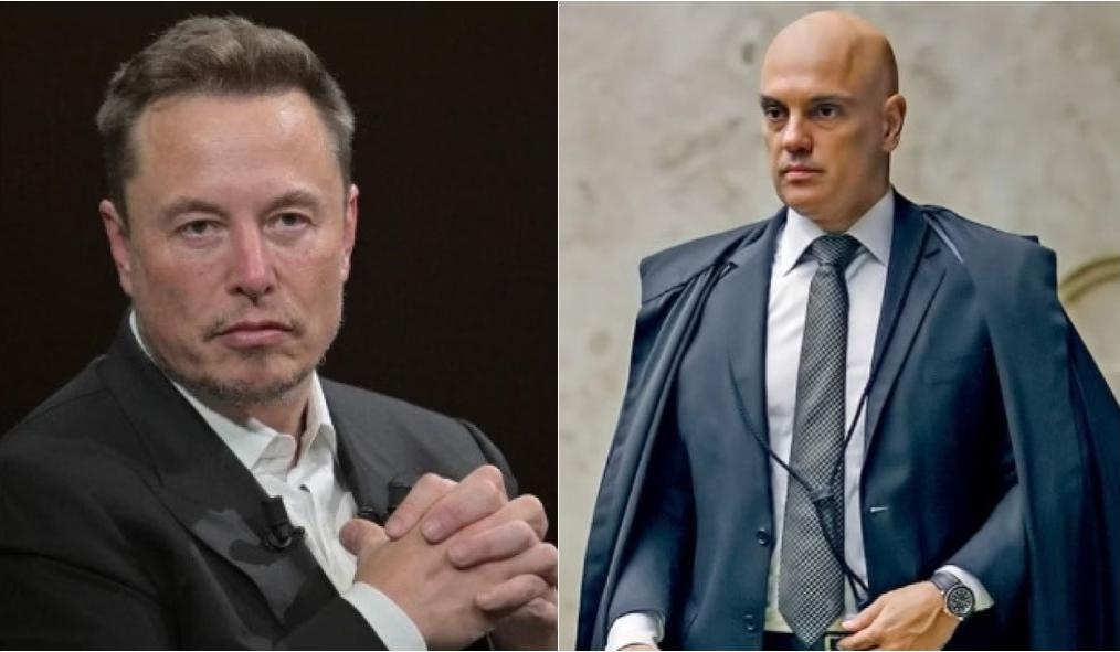 O empresário Elon Musk e o ministro Alexandre de Moraes travam um embate que chegou ao ápice nesta semana (Foto/Alain Jocard / AFP - Fellipe Sampaio/STF)