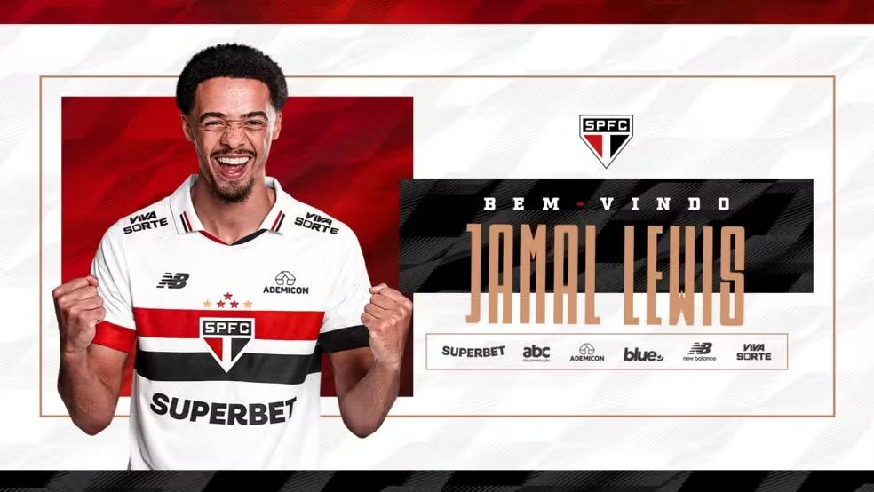 Jamal Lewis é apresentado no São Paulo (Foto/Divulgação)