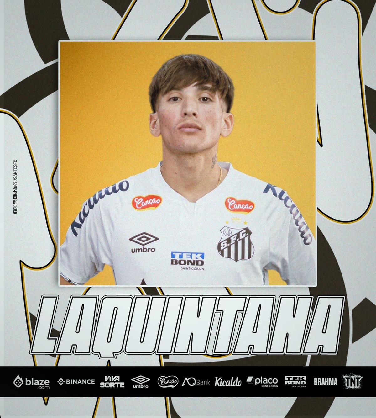 Laquintana é o novo reforço do Santos (Foto/Divulgação)