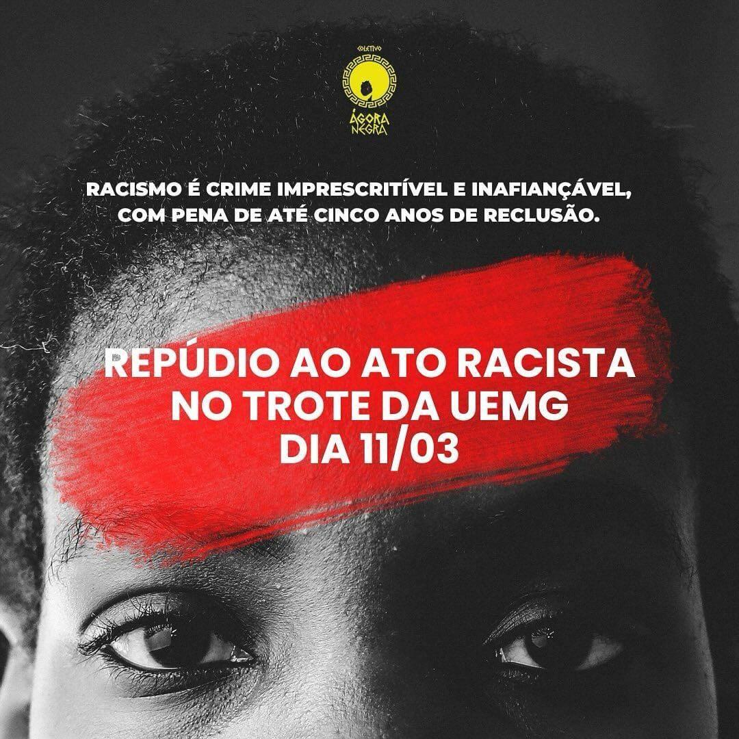 O trote estudantil ocorreu no dia 11 de março (Foto/Reprodução/Coletivo Ágora Negra)