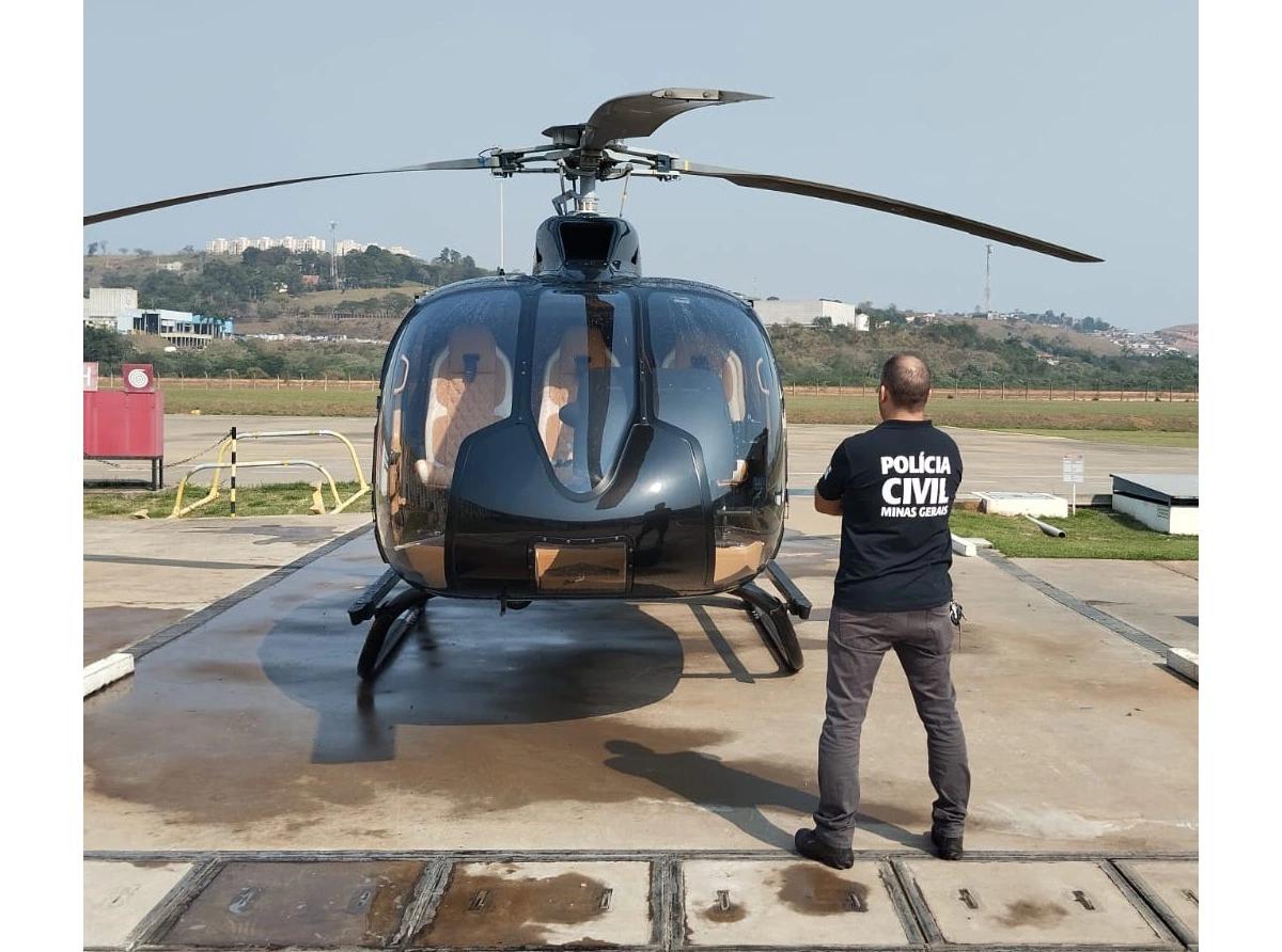 Polícia Civil de Minas Gerais recuperou helicóptero durante operação Integration, que prendeu Deolane de Bezerra (Foto/Divulgação/Polícia Civil)