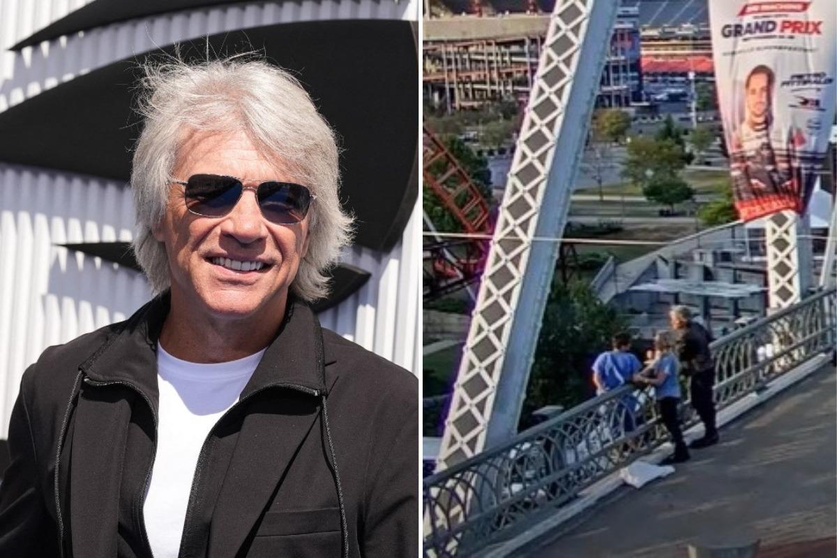 Bon Jovi salva mulher que tentava pular de uma ponte; ele estava gravando um clipe no local (Foto/John Nacion/GETTY IMAGES NORTH AMERICA/Getty Images via AFP || Câmera de segurança: Metro Nashville Police Department)