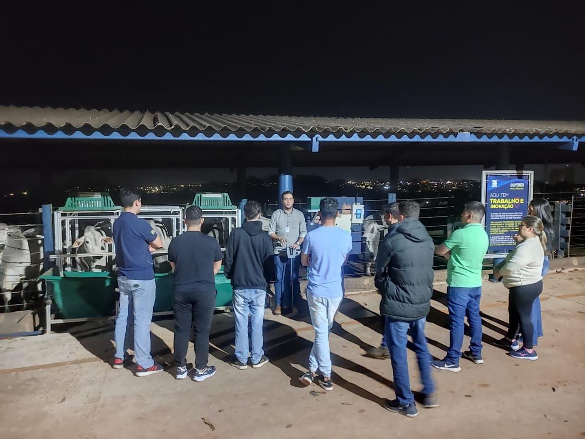 Os alunos participam de aulas práticas também nos setores de produção animal (Foto/Divulgação)