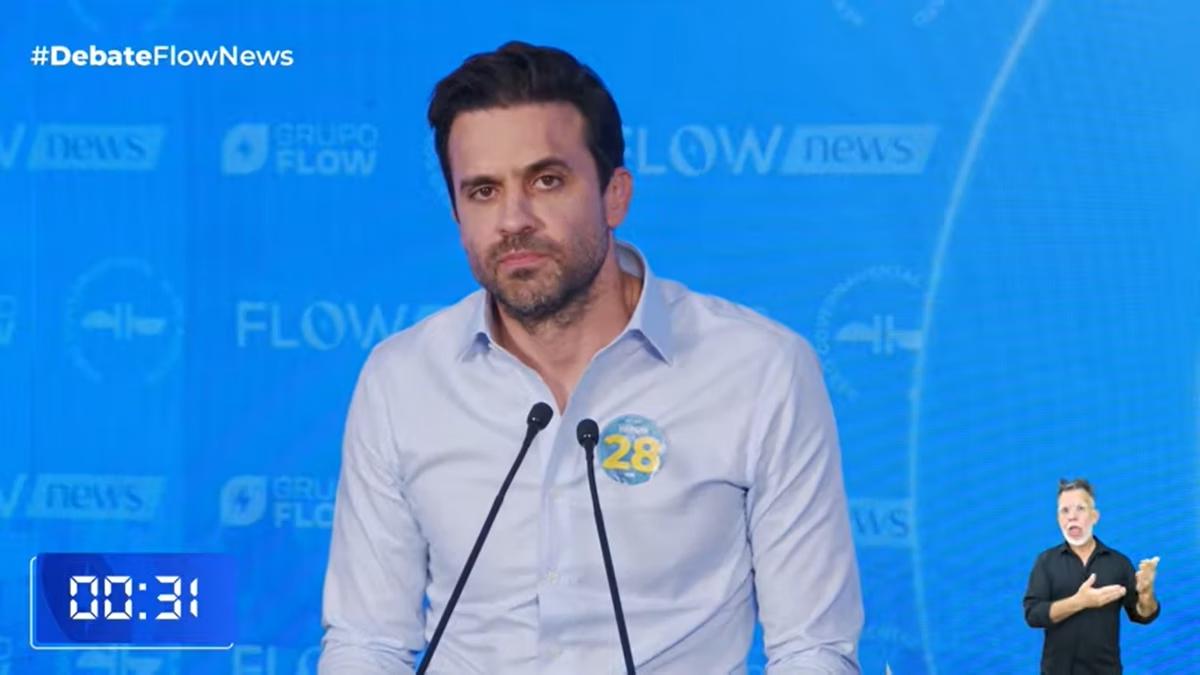 Pablo Marçal terminou expulso nos momentos finais do debate do Flow após extrapolar regras (Foto/Reprodução/YouTube)