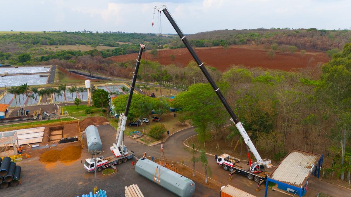 Obra da Estação de Tratamento de Esgoto Compacta (Foto/Divulgação)