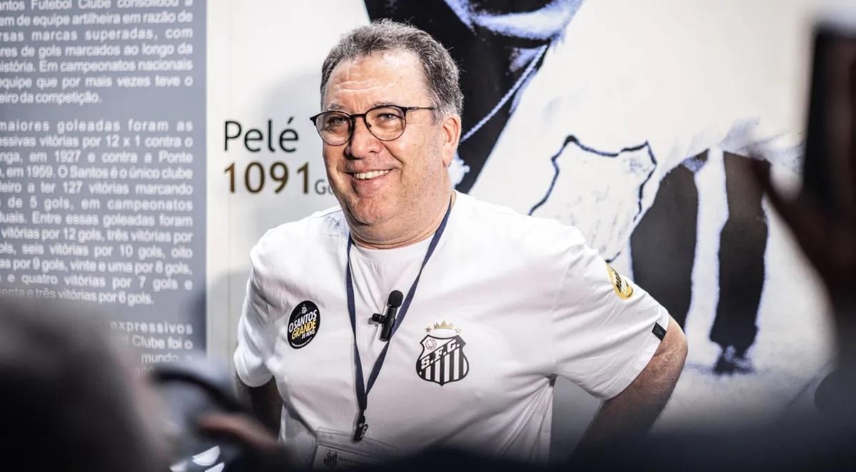 Marcelo Teixeira, presidente do Santos nem recebeu resposta de Gabigol (Foto/Raul Barreta/SFC)