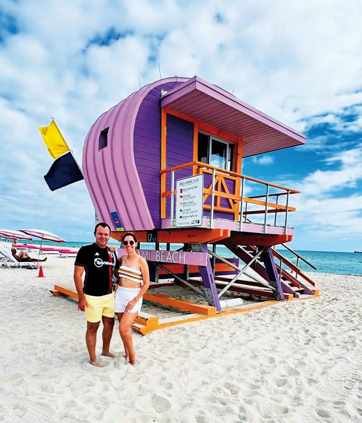 Daine Frangiosi e Daniela aproveitaram dias de sol em Miami Beach (Foto/Arquivo pessoal)