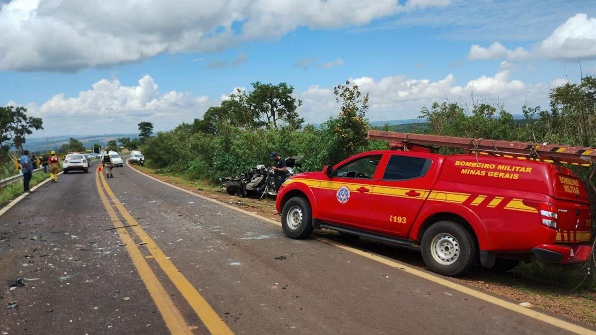 Acidente foi registrado em Indianópolis (Foto/Divulgação/Corpo de Bombeiros)