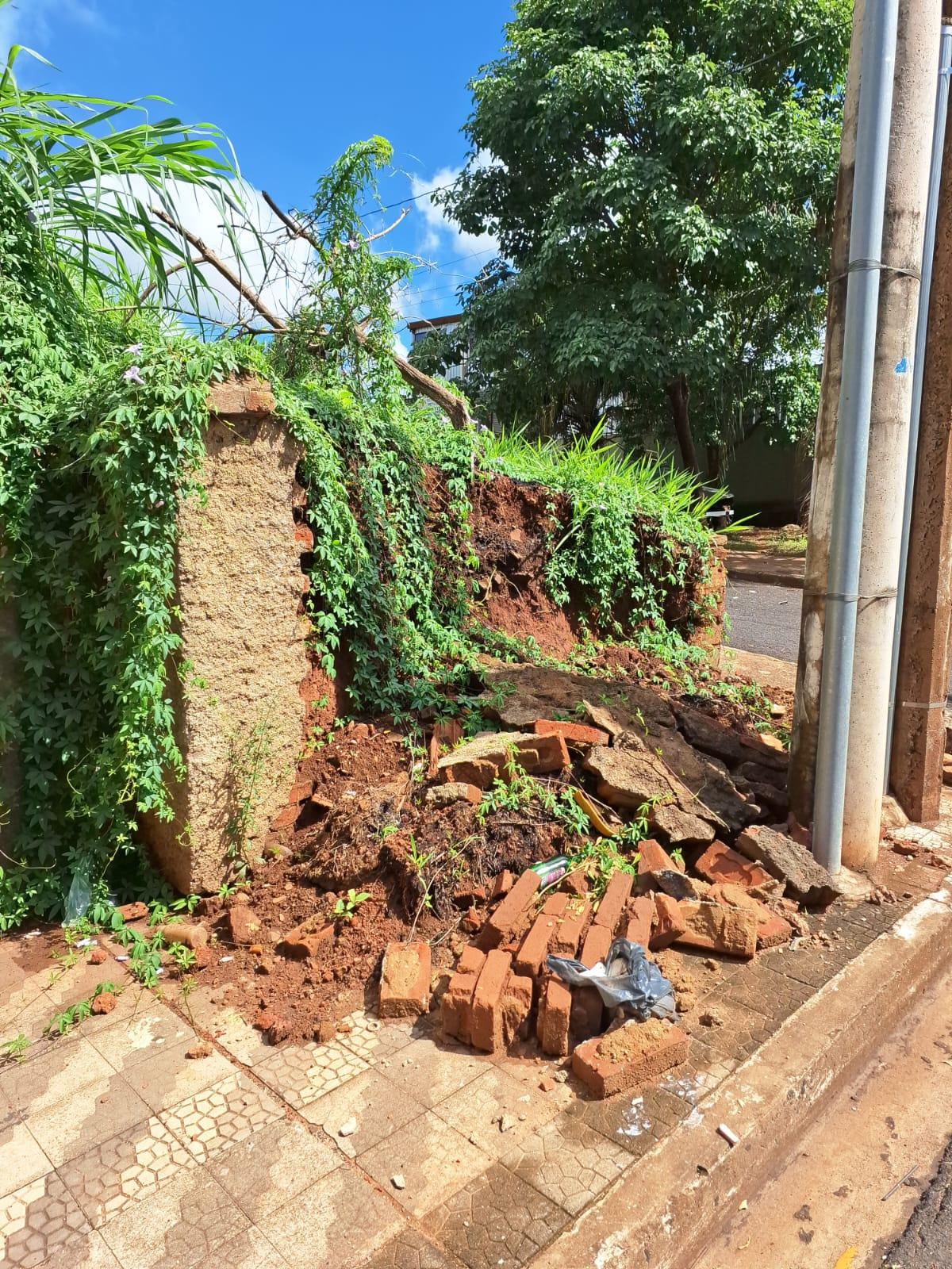 Denunciante relata que passa pelo local diariamente e que, desde o dia 27 de outubro, o muro está caído (Foto/Divulgação)