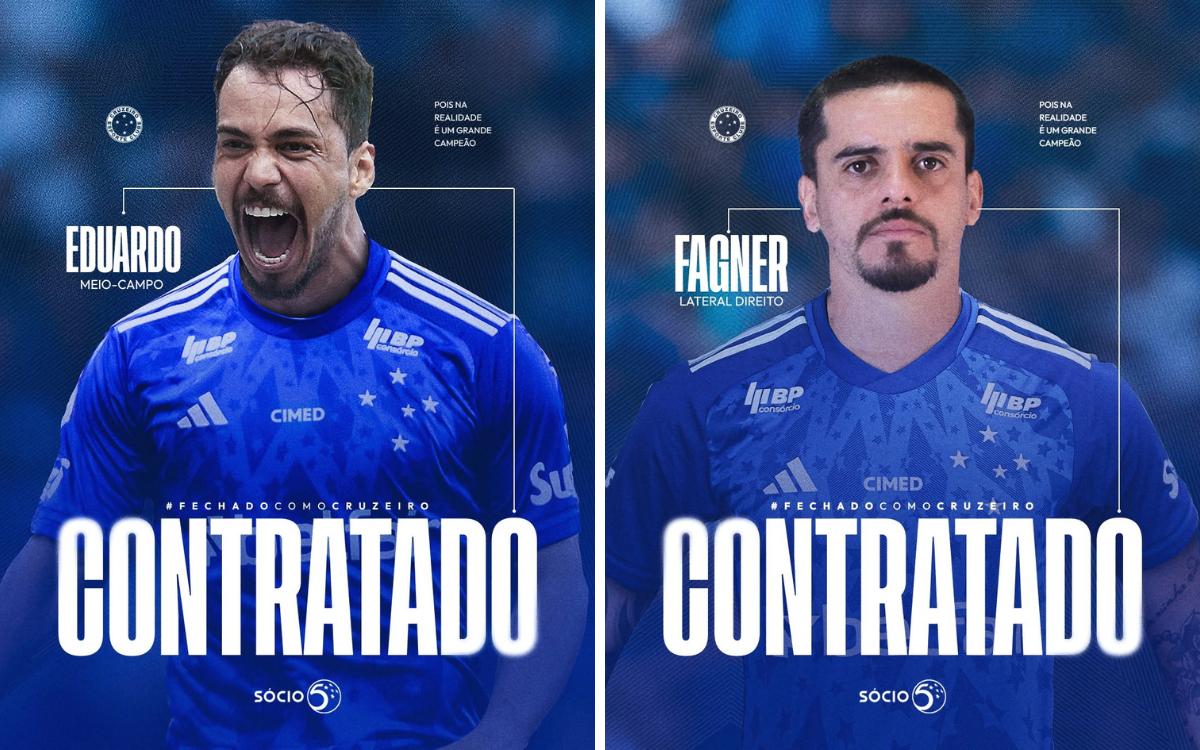 Fagner veio emprestado pelo Corinthians e Eduardo estava livre no mercado (Foto/Instagram do Cruzeiro)