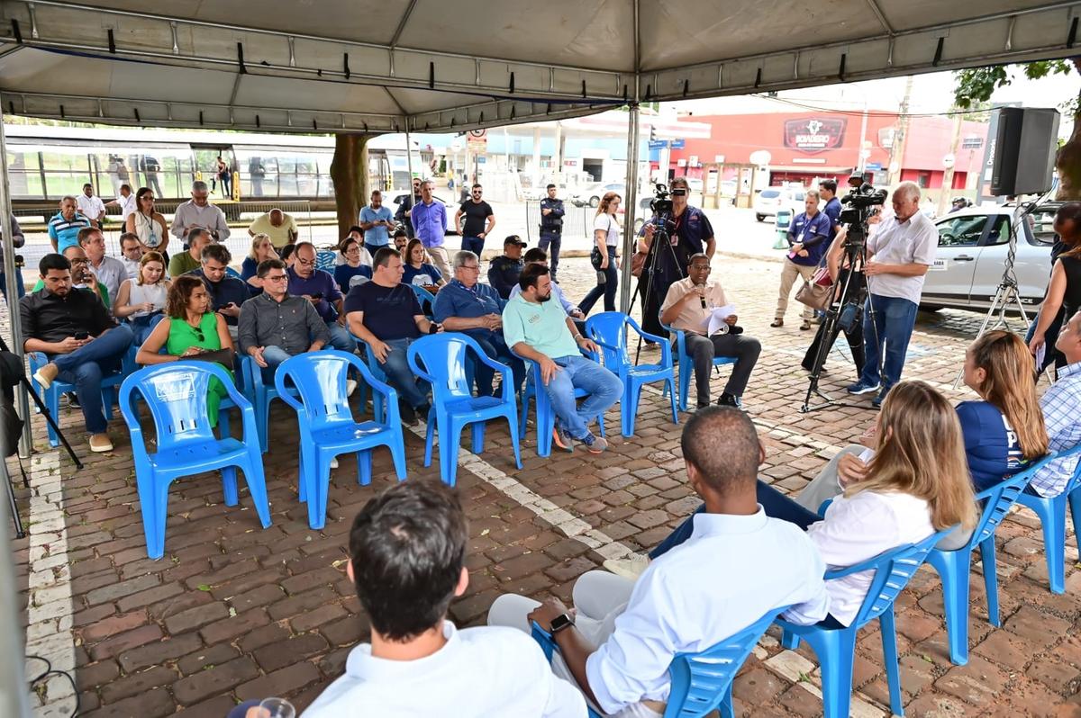 Durante evento, ontem, no estacionamento do Mercado Municipal, foram apresentados detalhes do projeto, cujas obras começam hoje (Foto/Divulgação)