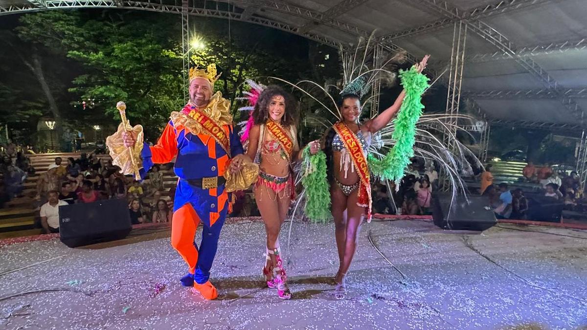 Rei Momo, Rainha e Princesa do carnaval na Terra de Gigantes (Foto/Divulgação)