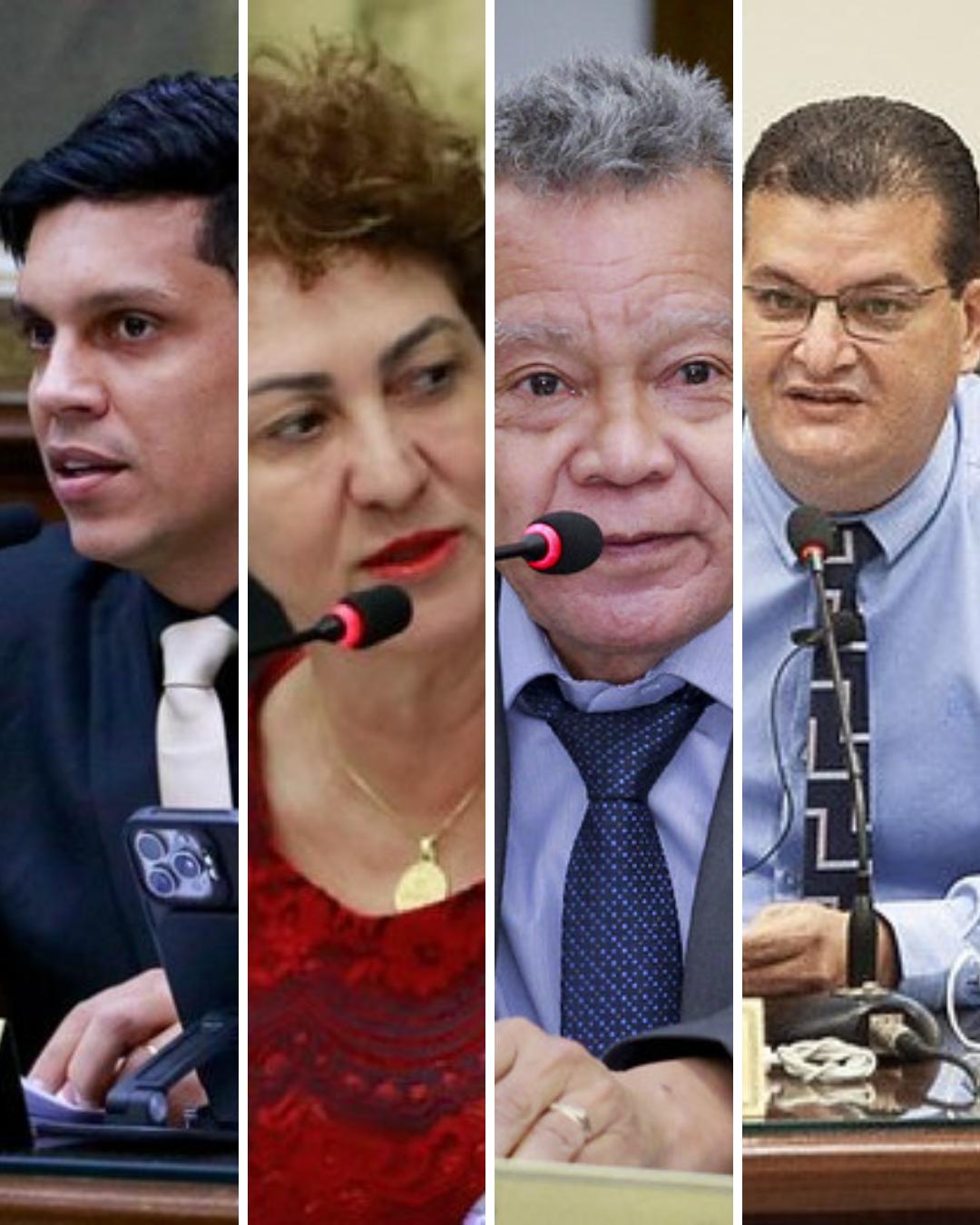 Primeiras sentenças atingem os mandatos dos vereadores Cléber Jr (MDB), Luciene Fachinelli (UB), Baltazar da Farmácia (UB) e Samuel Pereira (PMB) (Fotos/Divulgação)