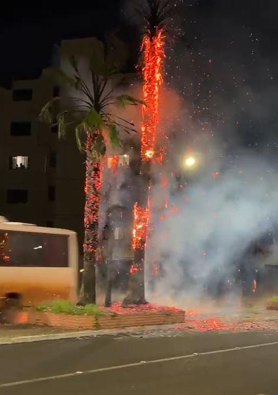 O Corpo de Bombeiros foi acionado e compareceu ao local, mas, ao chegarem, as chamas já haviam se apagado (Foto/Reprodução)