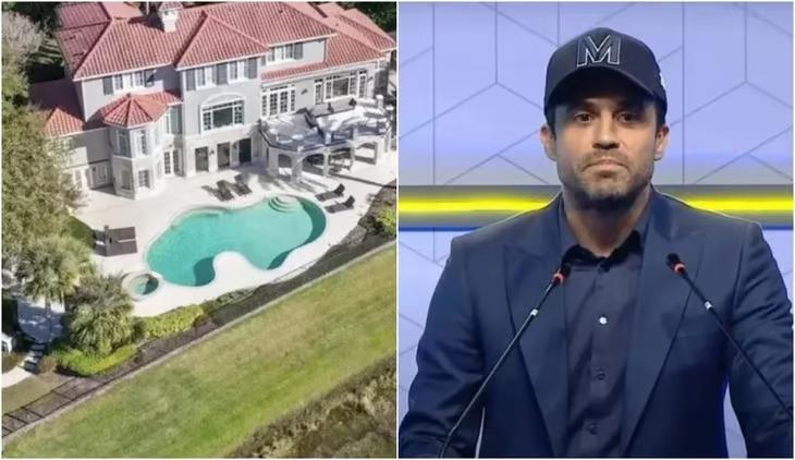 Casa construída em 2003 tem piscina, spa e um campo de futebol com grama sintética (Foto/Realtor.com/Estadão)