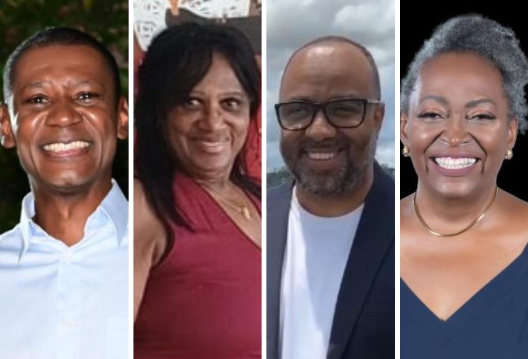 Quatro grandes lideranças negras em Uberaba: o vice-prefeito, Mauricinho de Sá; a educadora e servidora pública aposentada, Lídia Lúcia de Oliveira; o secretário de Desenvolvimento Social, Ernani Neri; e a coordenadora de Políticas de Igualdade Racial, Maria Abadia da Cruz (Foto/Reprodução/Montagem)