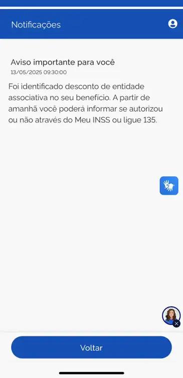Mensagem enviada a beneficiários do INSS (Foto/Reprodução)