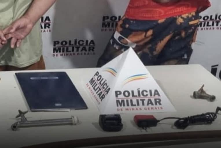 O ex-detento foi levado à delegacia, juntamente com o acusado de receptação e o material furtado, encontrado em ferro-velho (Foto/Divulgação)