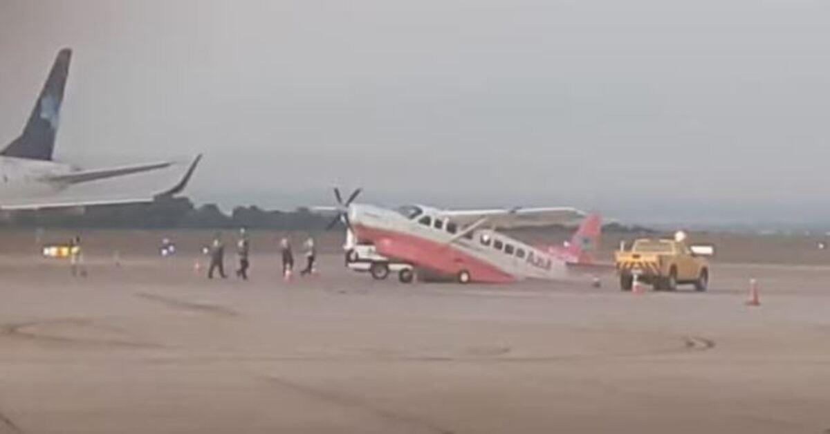 Avião tocou a cauda no solo no aeroporto de Viracopos, em Campinas (Foto: Reprodução)
