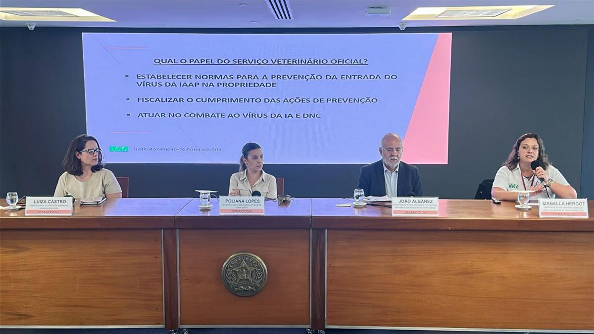 Coletiva foi realizada na Cidade Administrativa com representantes do Instituto Mineiro de Agropecuária e Secretarias de Agropecuária e Saúde (Foto/Videopress Produtora)