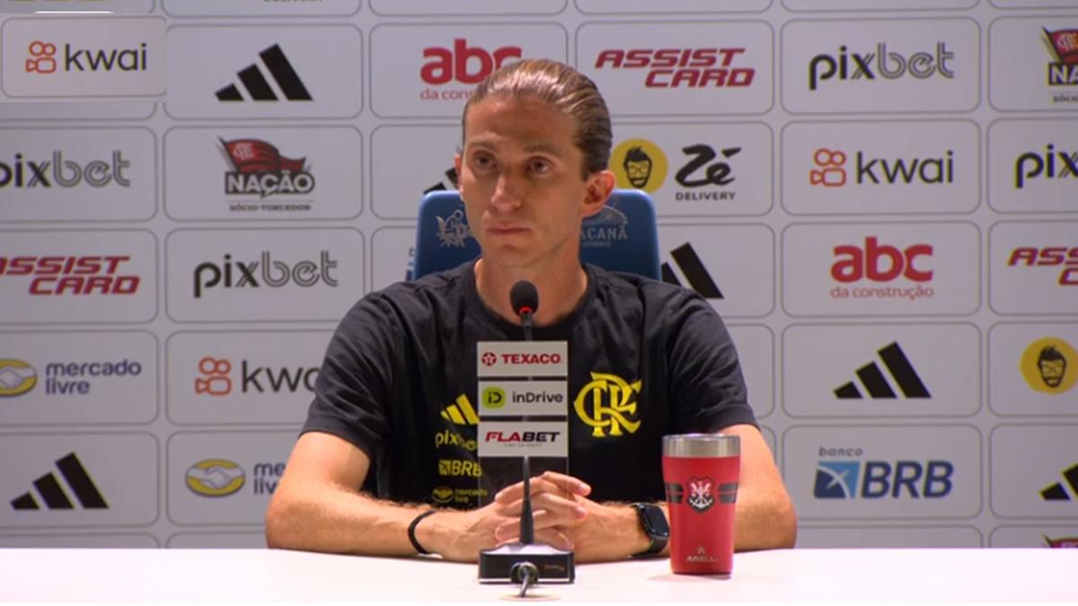 Filipe Luiz estreia na Copa Libertadores, agora como técnico do Flamengo (Foto/Reprodução/Sportv)
