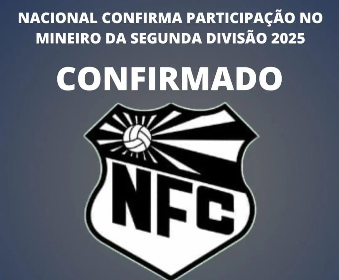 Nacional Futebol Clube anuncia participação no Campoenato Mineiro da Segunda Divisão em 2025 (Foto/Divulgação)
