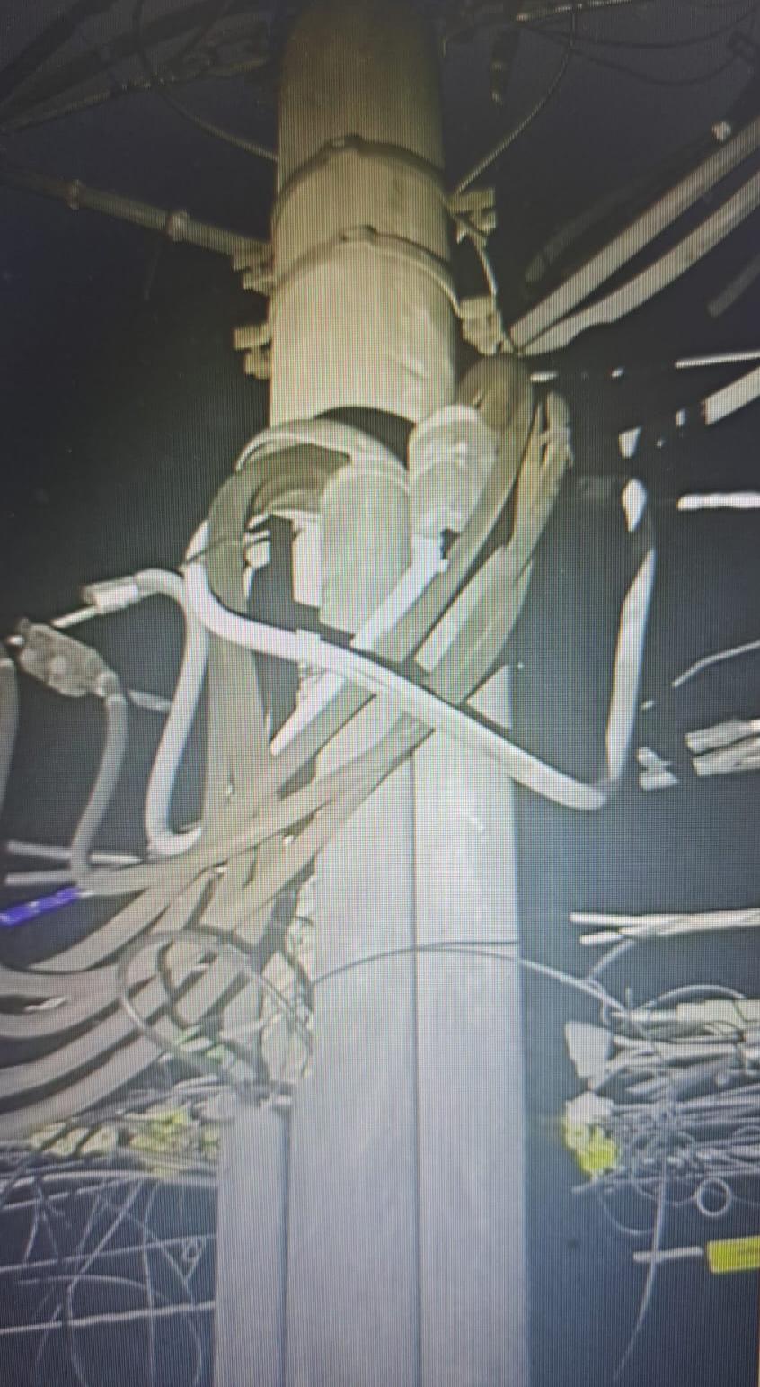Com eles foi encontrado um serrote de mão, utilizado para cortar os fios. (Foto/Divulgação)