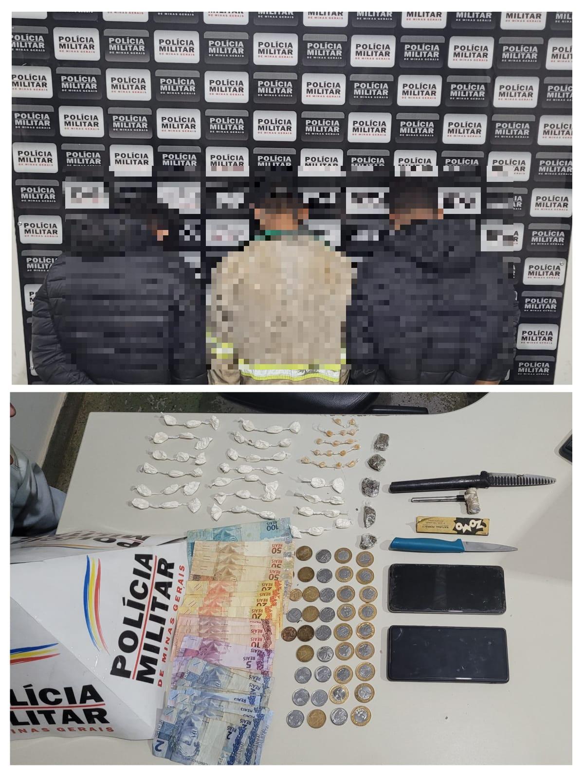 Um suposto traficante e outros dois usuários foram encaminhados à delegacia de Uberaba. (Foto/Divulgação)