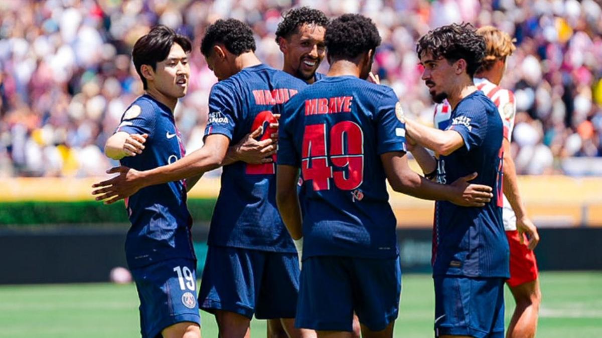 Jogadores do PSG comemoram o primeiro gol contra o Atlético de Madrid (Foto/Instagram PSG)