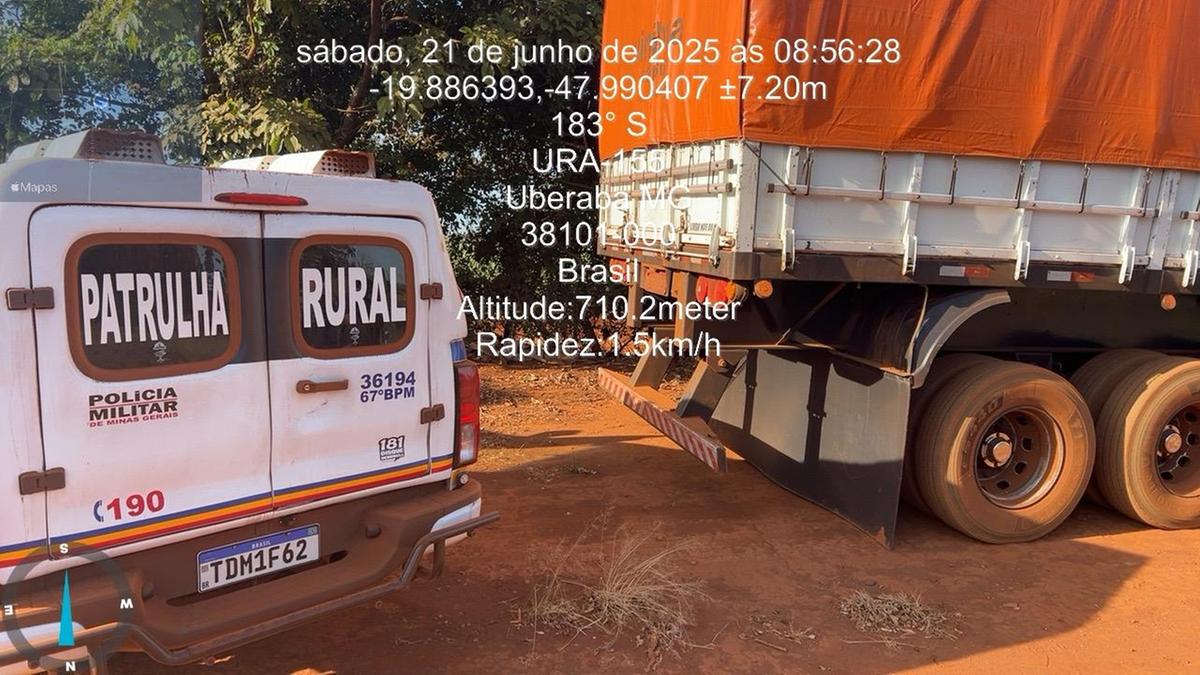 A carga foi recuperada na região dos Moreiras, zona rural de Uberaba. (Foto/Divulgação)