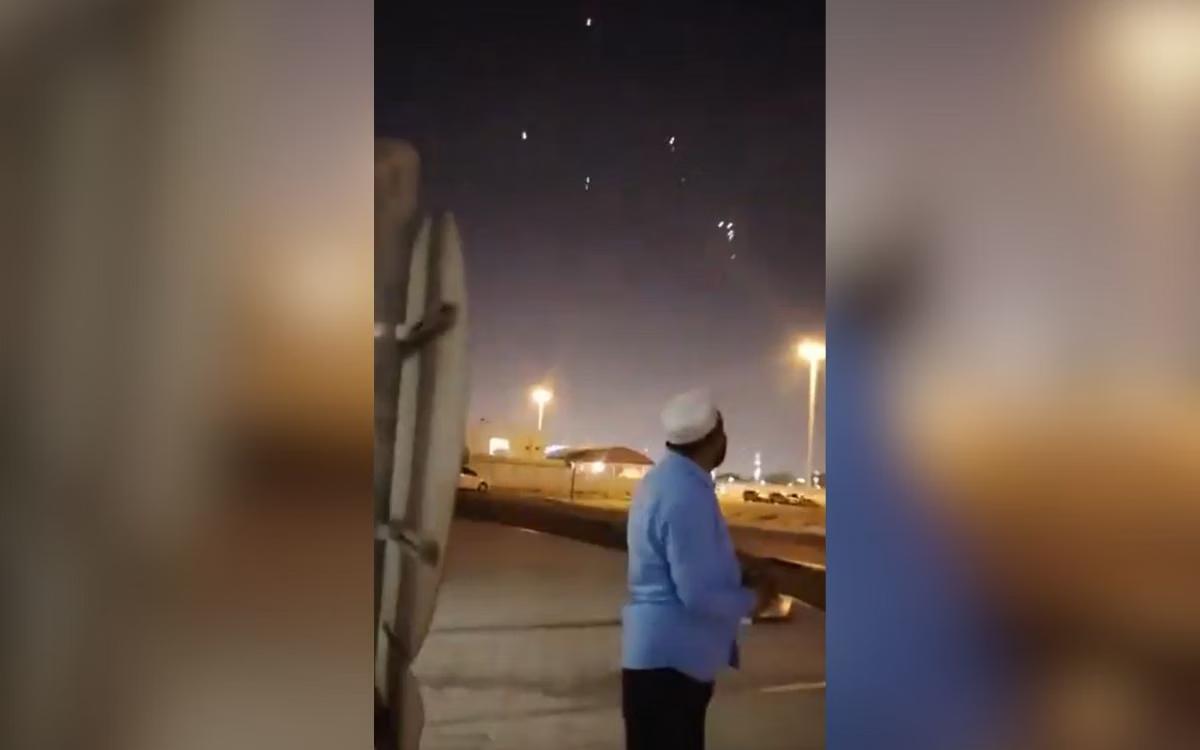 Mísseis do Irã vistos do Catar (Foto/Redes sociais/Reprodução)