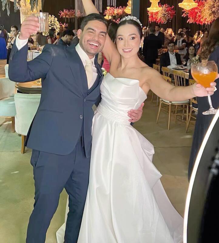 Festejado noivos de sábado último, Paula e Thiago Dessote (Foto/Arquivo pessoal)