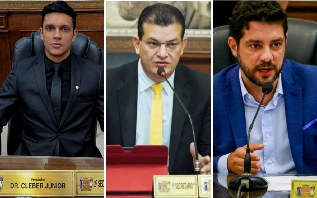 Vereadores Cleber Jr, Samuel Pereira e Marcos Jammal podem perder os mandatos se mantidas as decisões de primeira instância (Fotos/Divulgação)