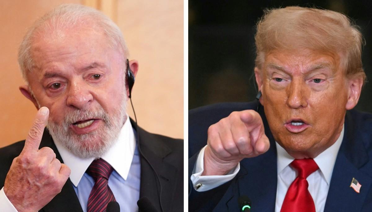 Lula ameaça levantar tarifas recíprocas aos EUA em resposta à taxa de Trump (Kazushiro Nogi e Jim Watson/AFP) (Foto/AFP or licensors)