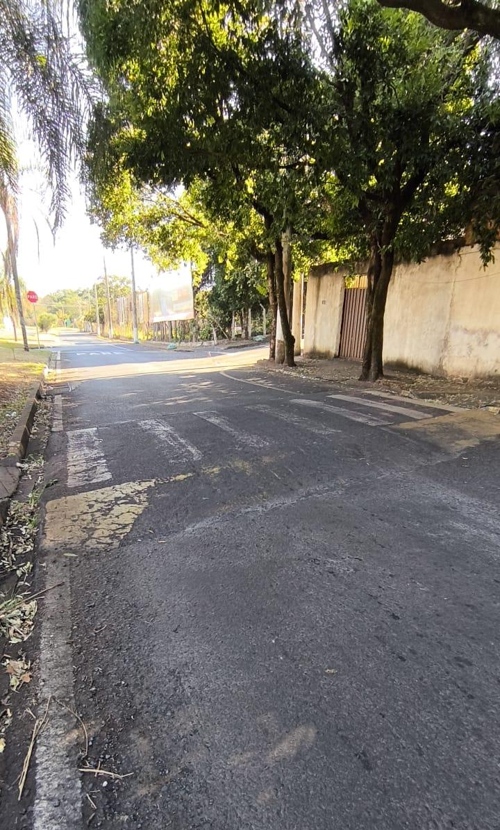 A pintura das faixas de pedestres, acima das lombadas, está desbotada, o que compromete a visibilidade da sinalização por parte dos motoristas (Foto/Marcos Machado)