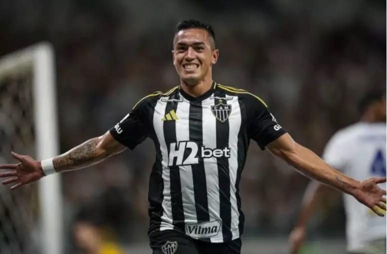 Cuello selou a vitória do Galo depois de uma pexotada da defesa do Flamengo (Foto/Pedro Souza/Atlético/Jogada 10)