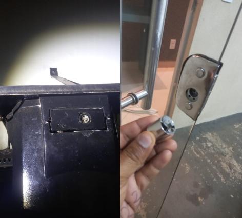 O homem danificou a fechadura de uma porta, tentando entrar na casa. (Foto/Divulgação)