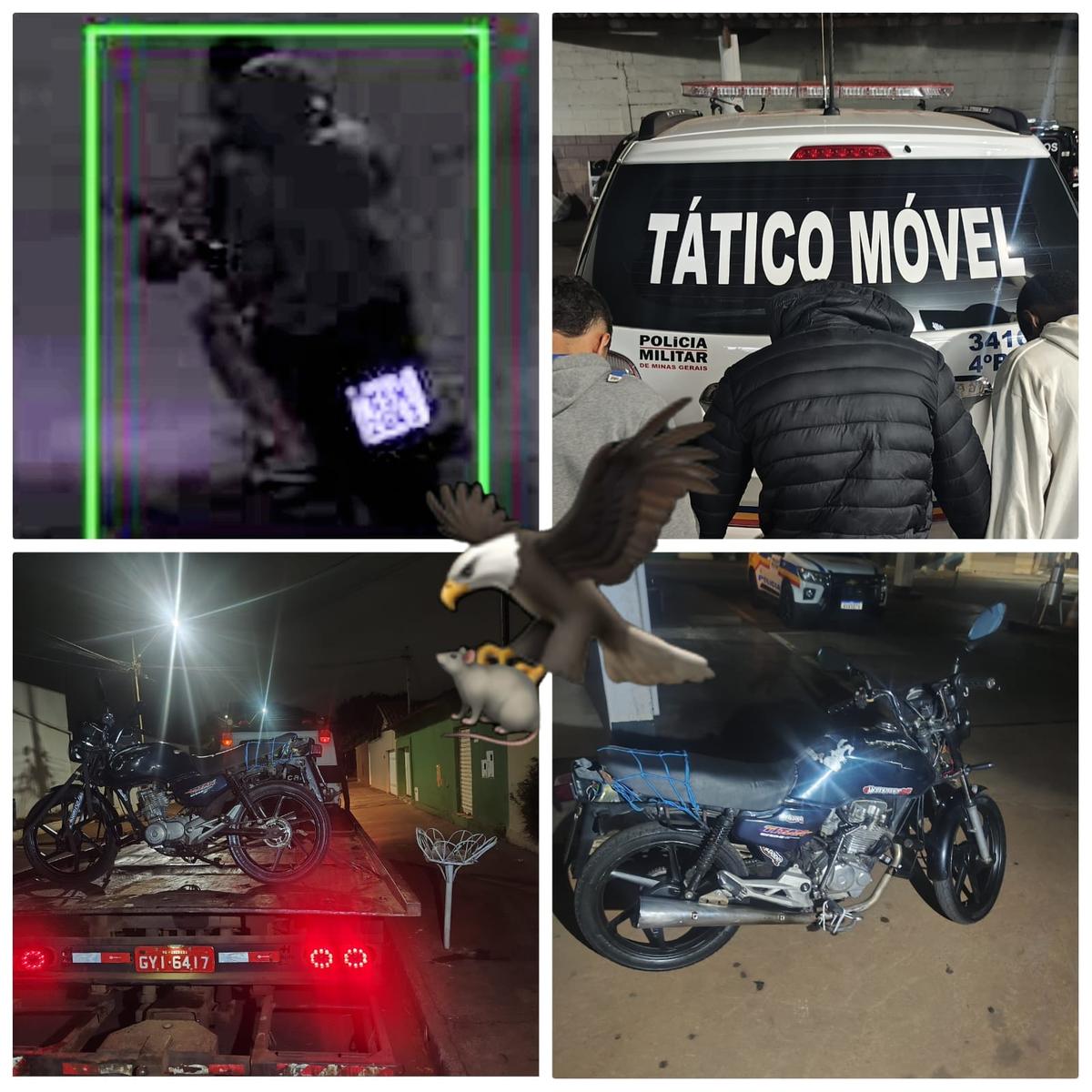 Os suspeitos estavam em uma motocicleta sem capacetes, o que chamou a atenção da equipe policial. (Foto/Divulgação)